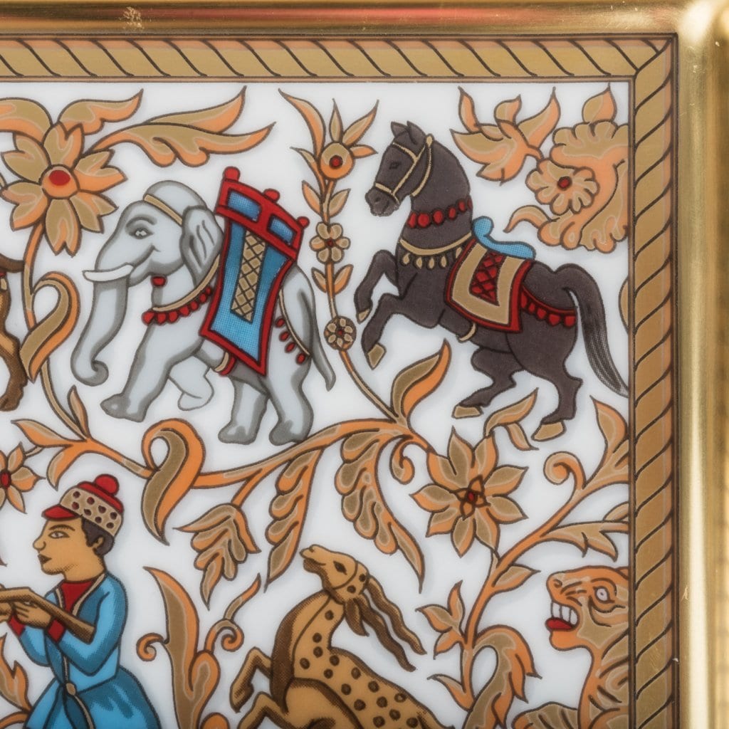 希少 HERMES 灰皿 インドの狩猟 Hermès Chasse en Inde Ashtray Red and Gold – Mightychic