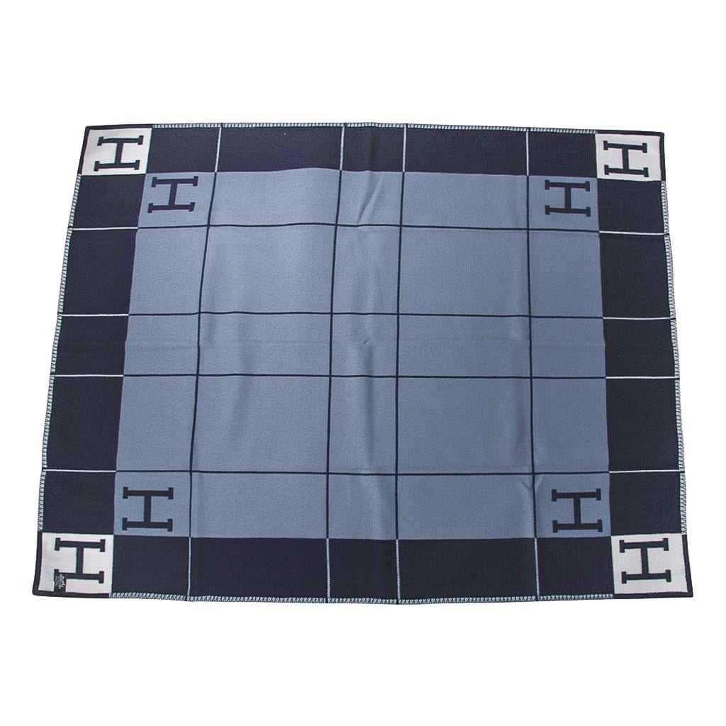 Hermès Avalon Blanket Blue Caban & Ecru