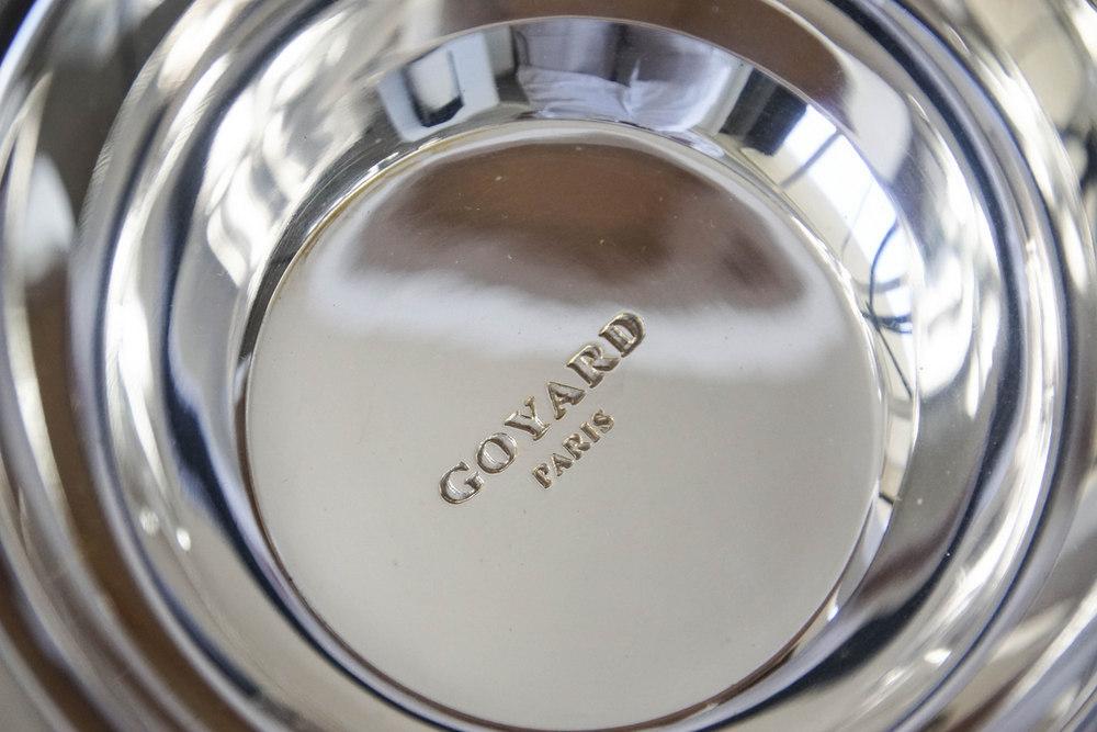 Goyard Palladium Dog Bowls | Luxury Pet Accessories | MightyChic