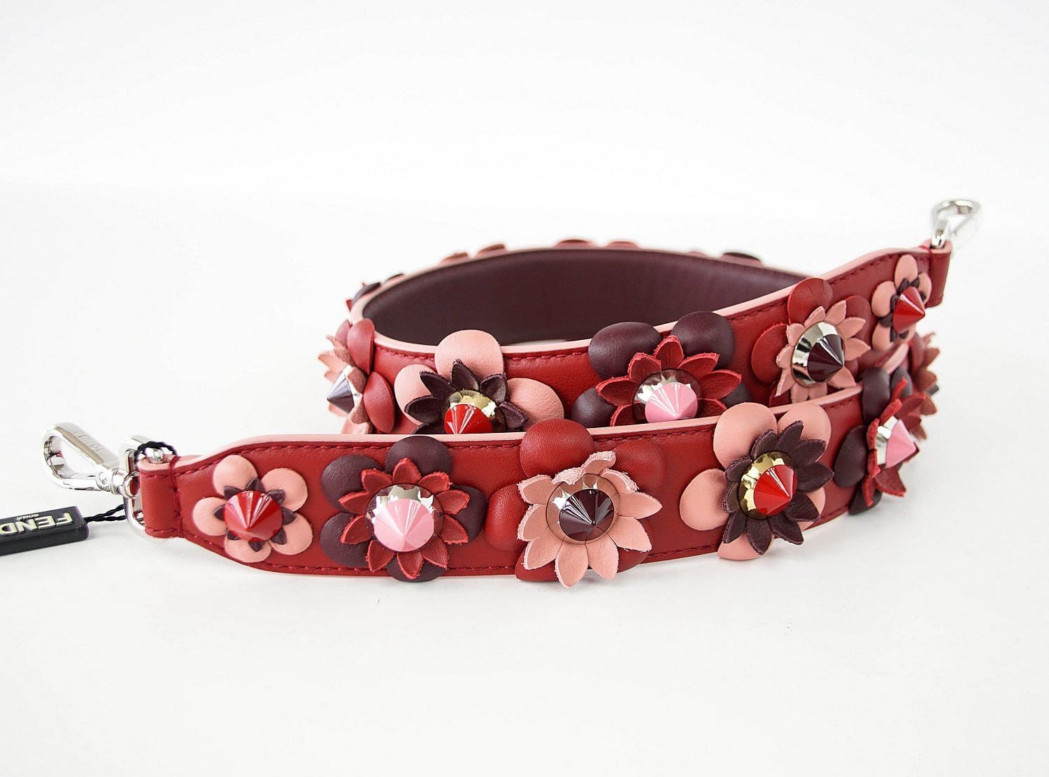 Fendi 3D Flower Strap You Elaphe Studded Leather Applique Limited