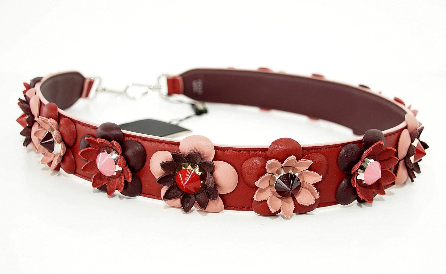 Fendi 3D Flower Strap You Elaphe Studded Leather Applique Limited