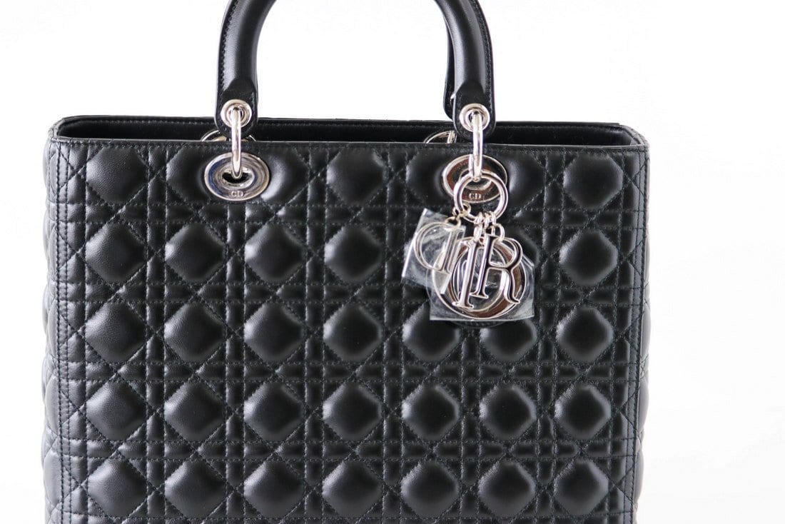 Christian Dior Bag Lady Dior Black Cannage Lambskin Large NWT