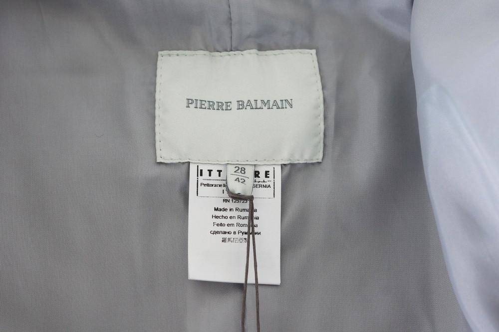 Pierre Balmain Silver Leather Jacket – Brilliant Ice Silver