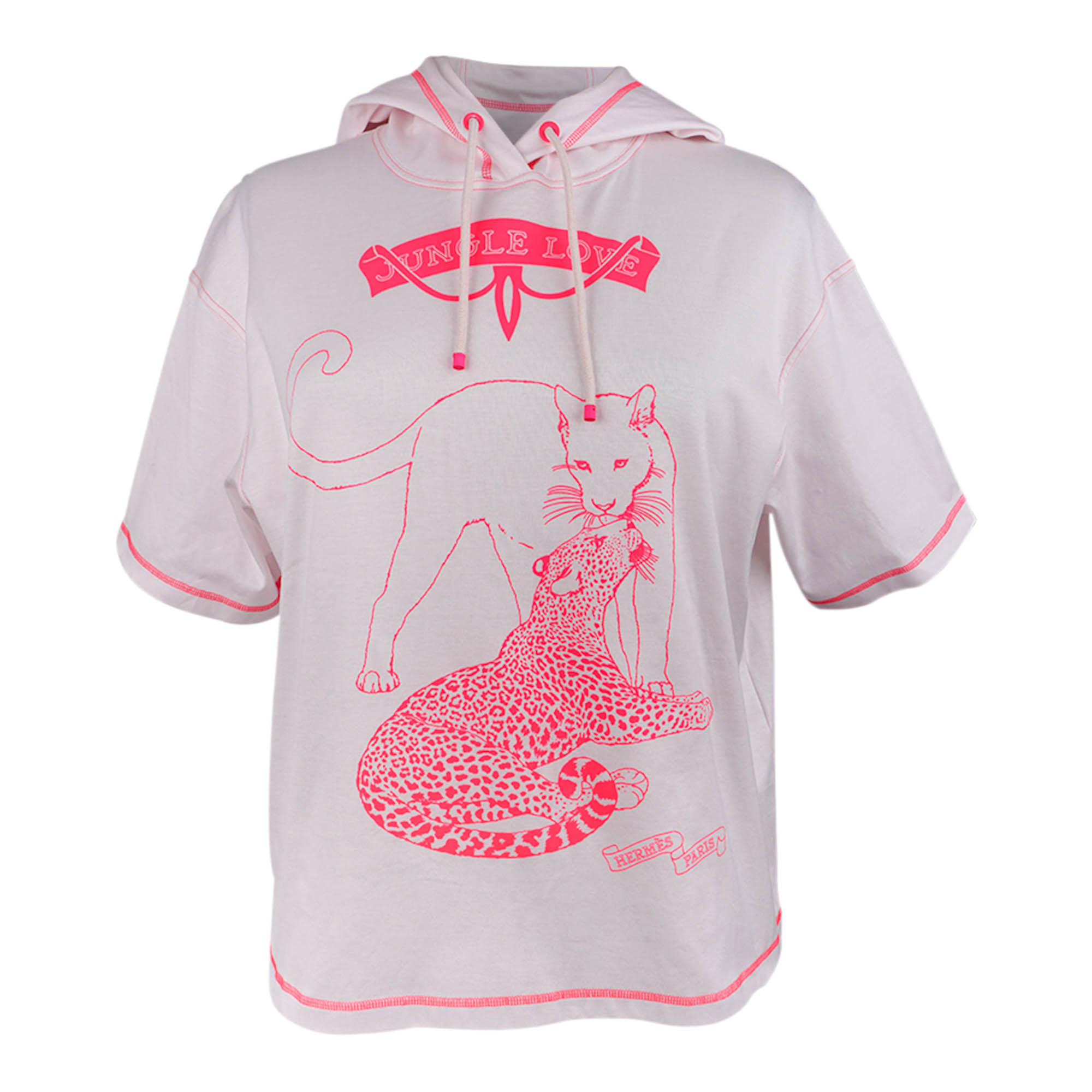 HERMES 花柄 Tシャツ L Hermès Jungle Love Hoodie T-shirt – Rose Porcelaine Graphic Tee