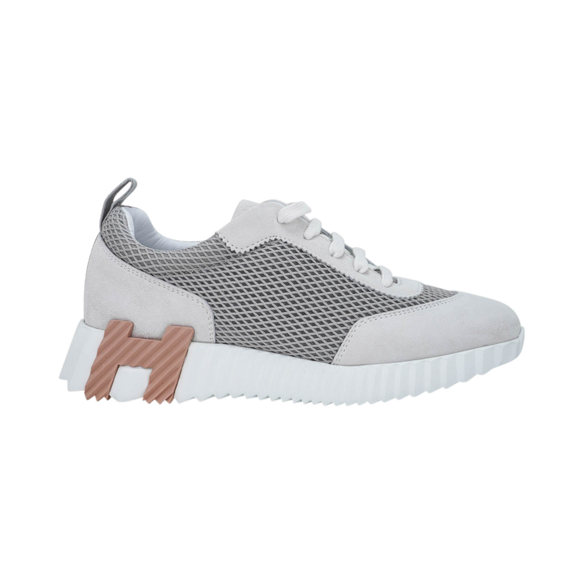 Hermes Bouncing Sneaker Gris Lulea and Blanc 37 | Mightychic