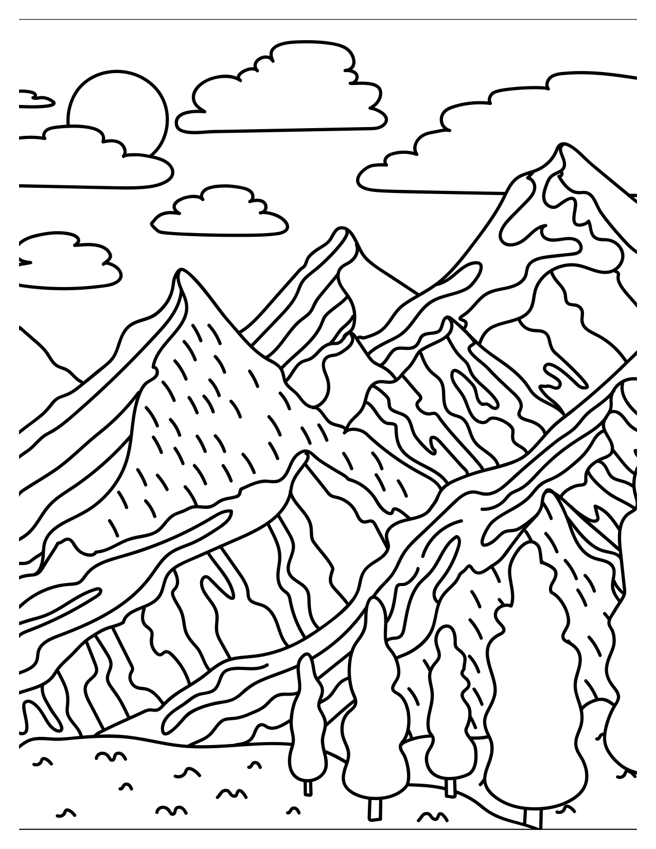 Mountain coloring pages