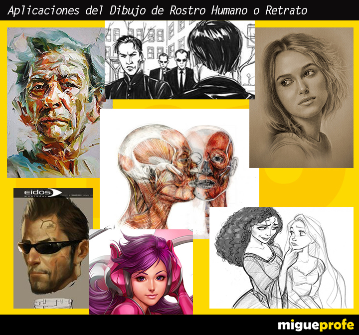 aplicaciones del dibujo de rostro