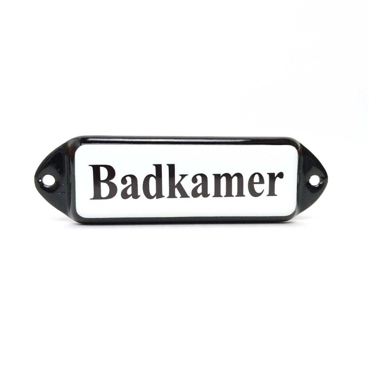 Emaille tekstbord badkamer