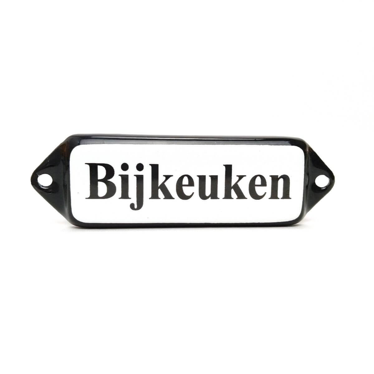 Emaille tekstbord Bijkeuken