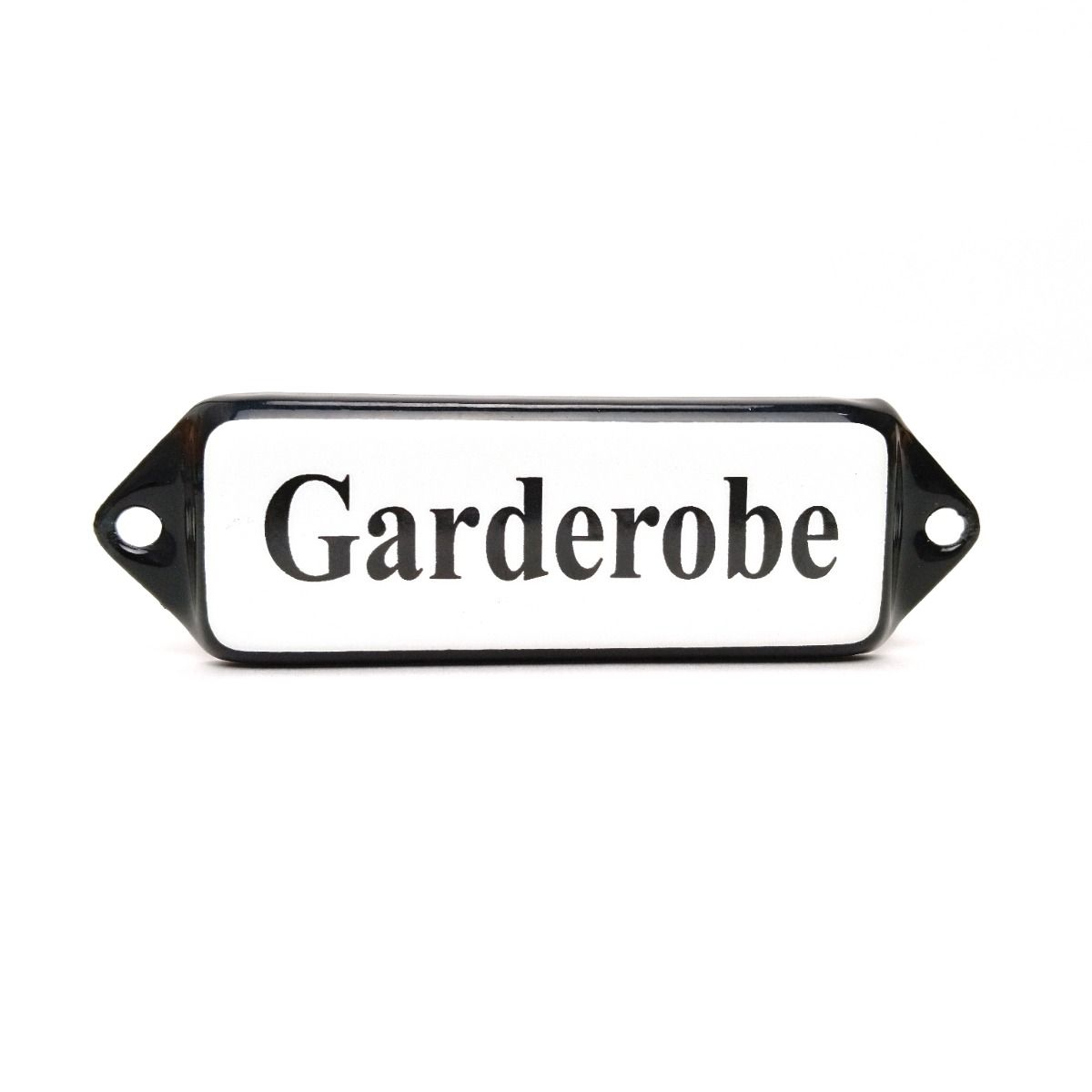 Emaille tekstbord Garderobe