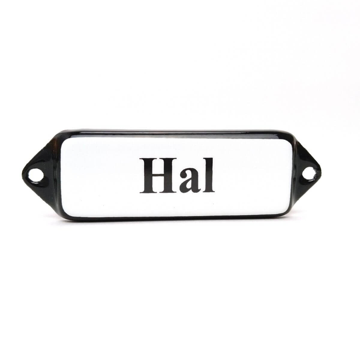 Emaille tekstbord Hal