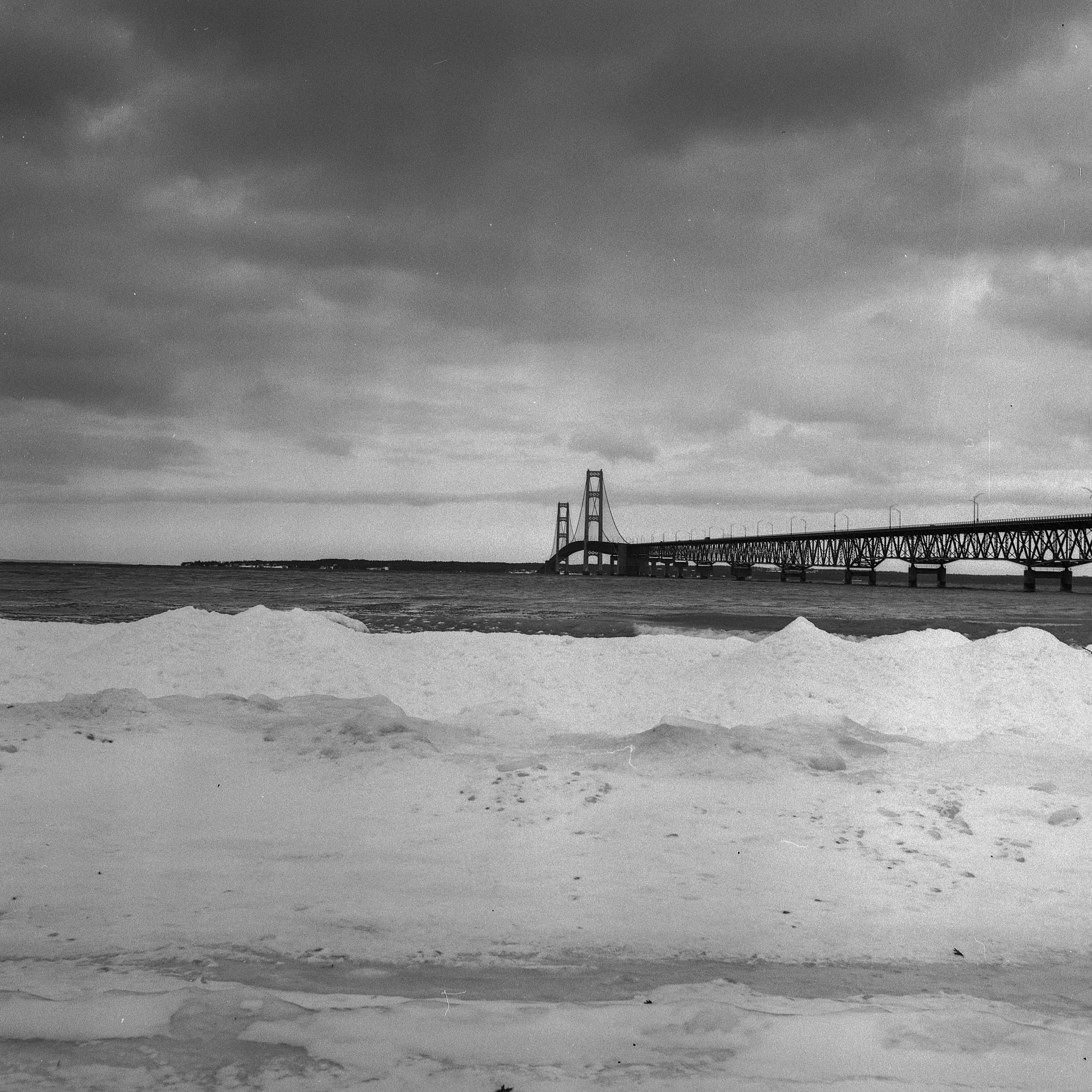 The Mackinac Bridge in subzero temps. The Korelle handled the cold and lighting masterfully!