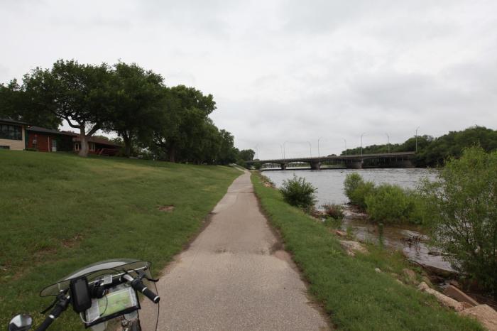 The bike trail leading out of Wichita is quite pleasant.