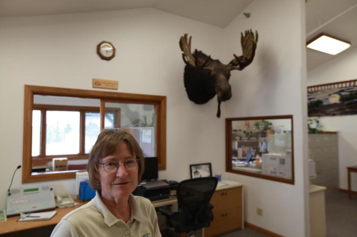 Sue helped me out at the National Forest Ranger Center -- Saratoga, WY