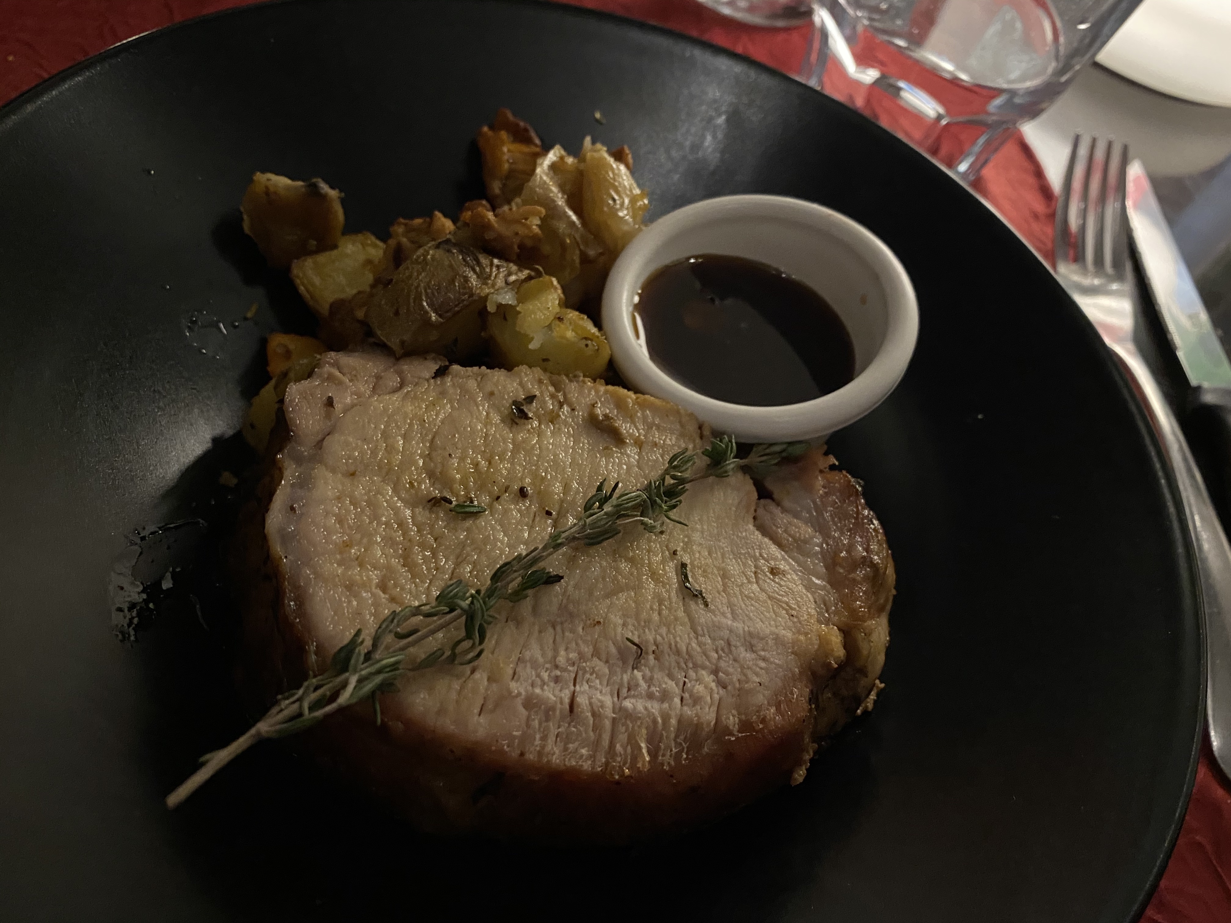 <em><sub>Pork, mushrooms, potatoes</sub></em>