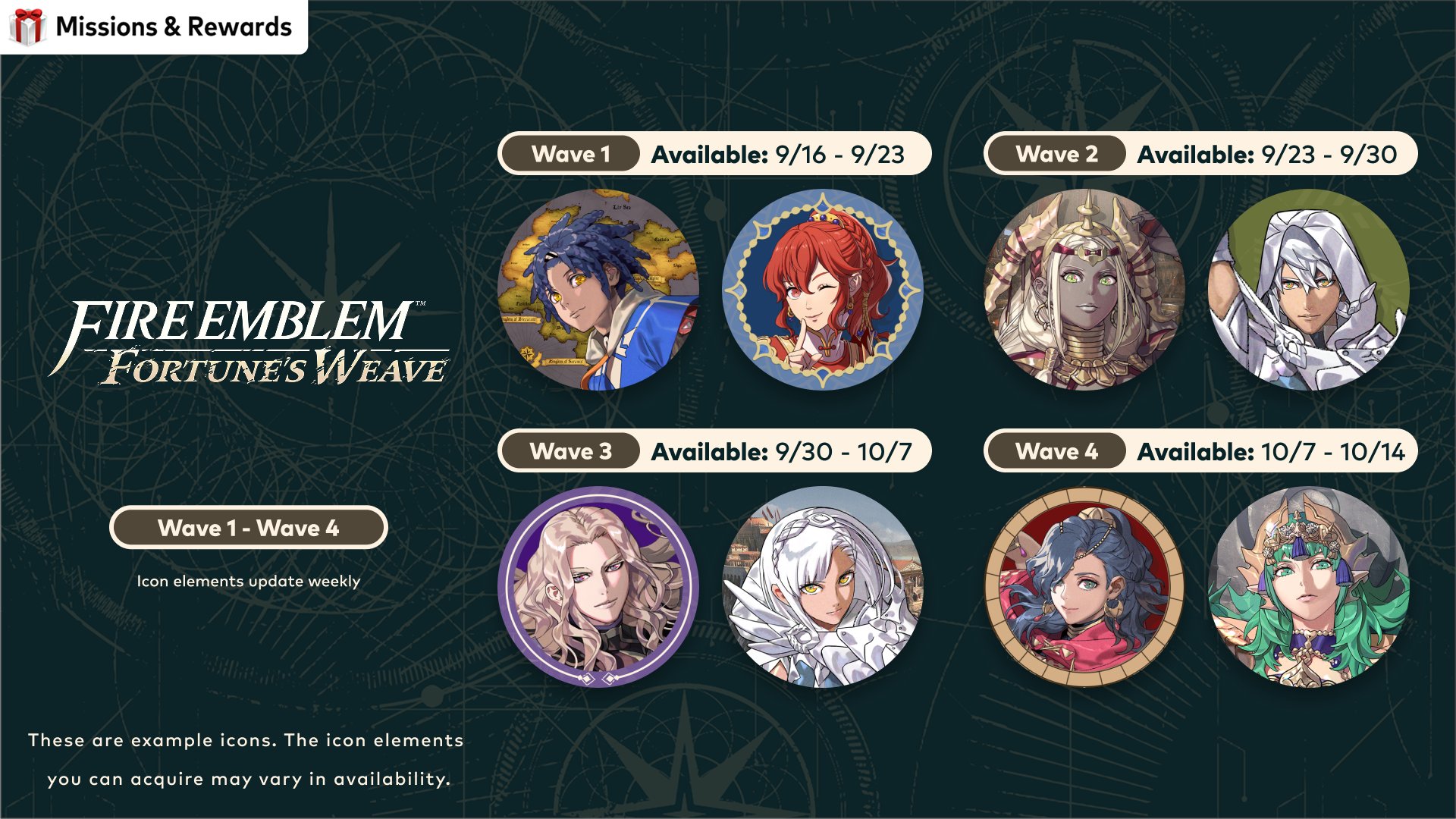NSO | Fire Emblem: Fortune’s Weave Icon Distribution (Wave 1)