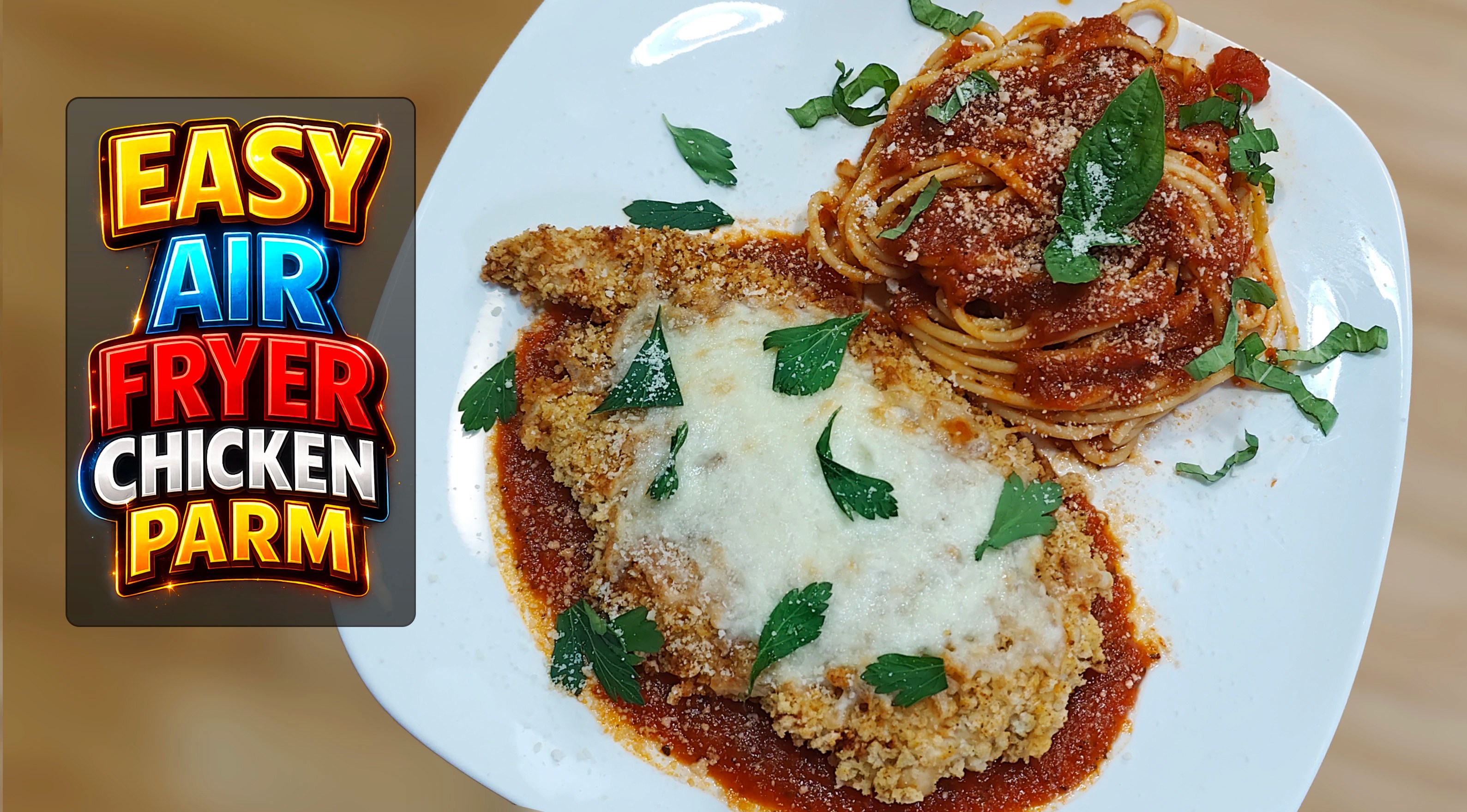 Air fryer chicken parm cutlet with mayo breading hack and panko crust