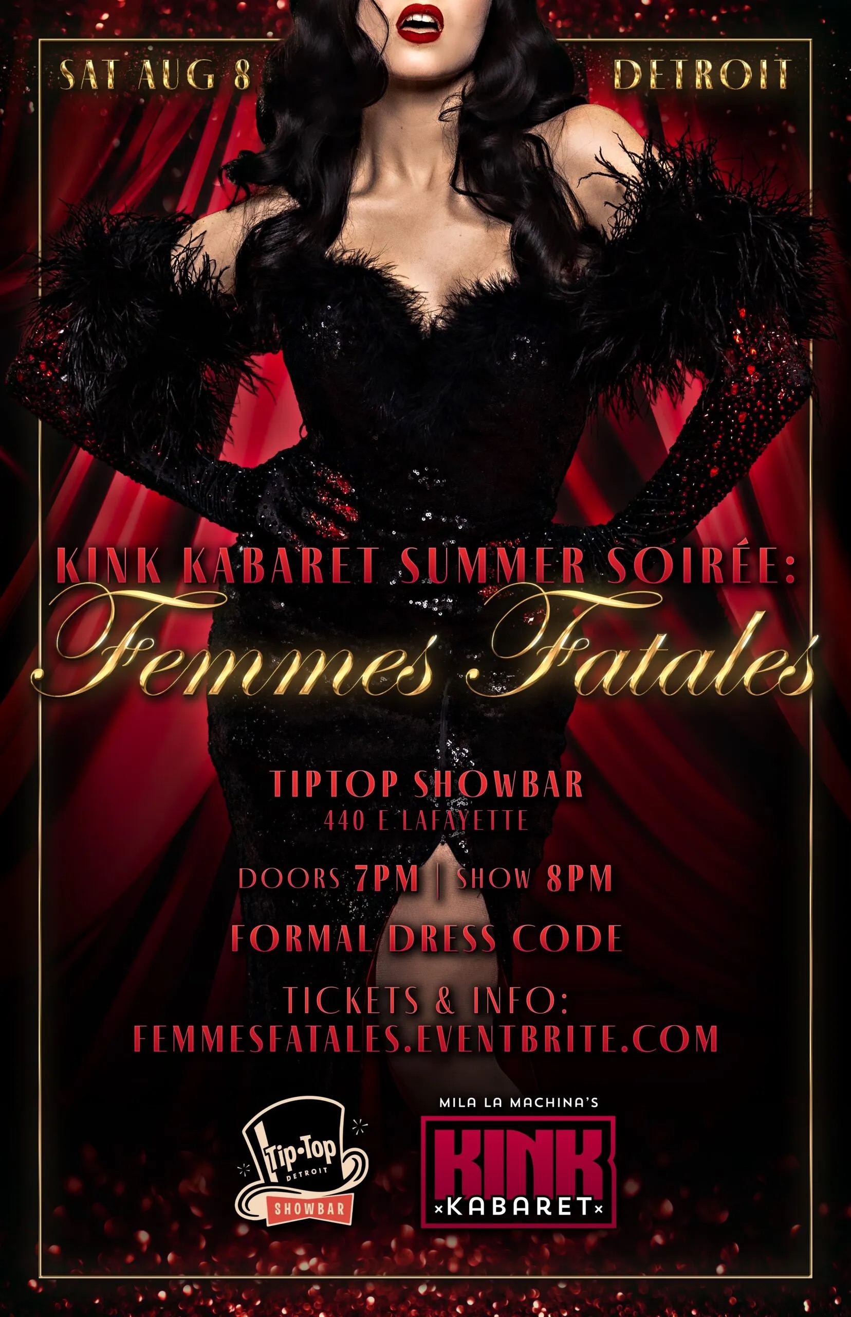Mila la Machina's Kink Kabaret Femmes Fatales TipTop Showbar Detroit MI Poster