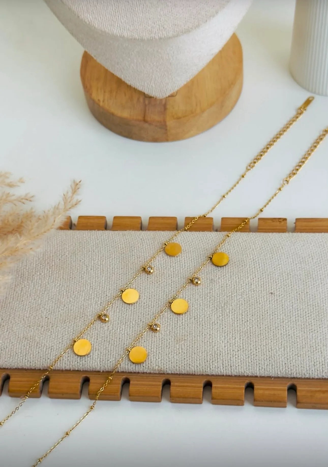 Golden Dusk Anklet Set for adult