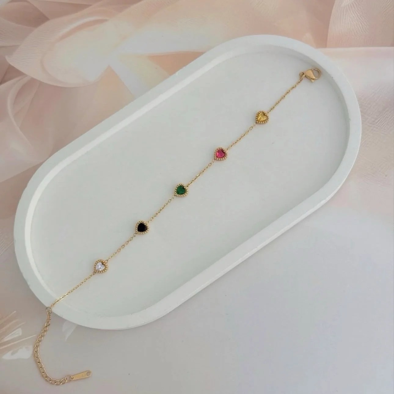 Heart Multi stone bracelet