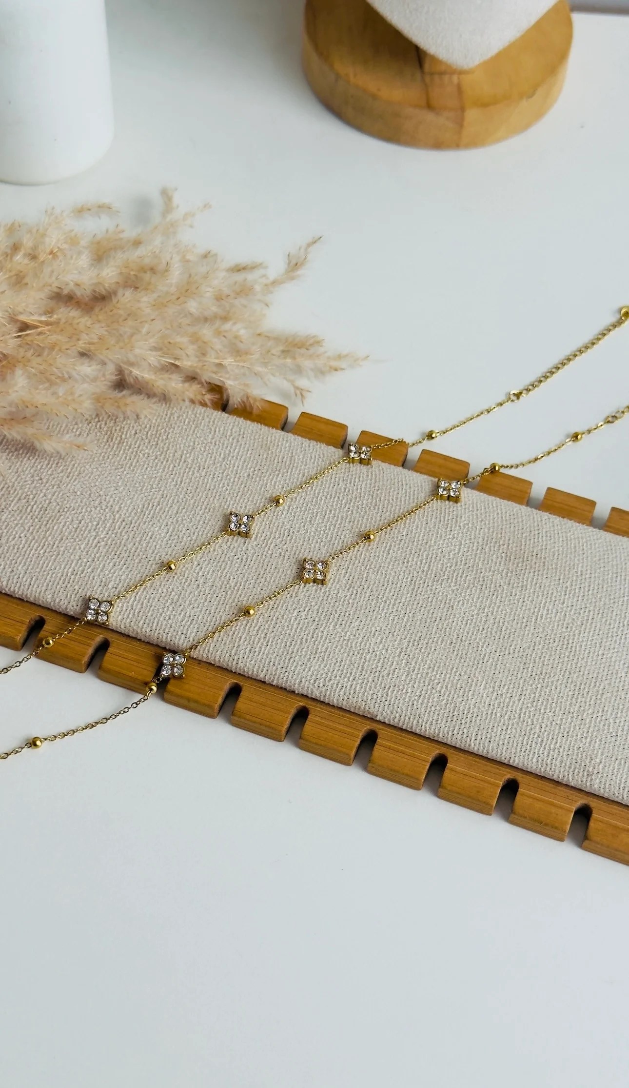 Diamond stone anklets