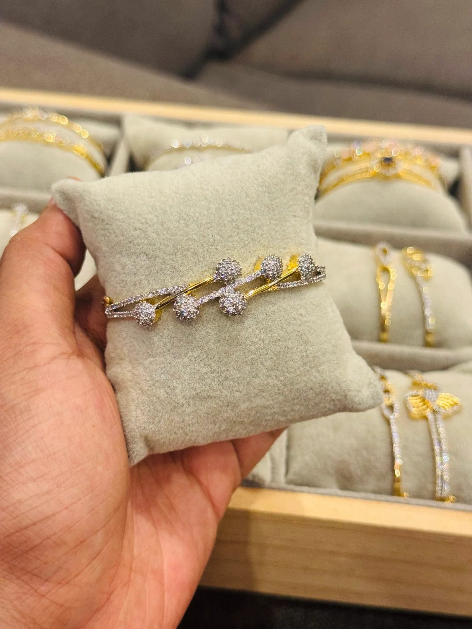 Diamond replica clip bangle