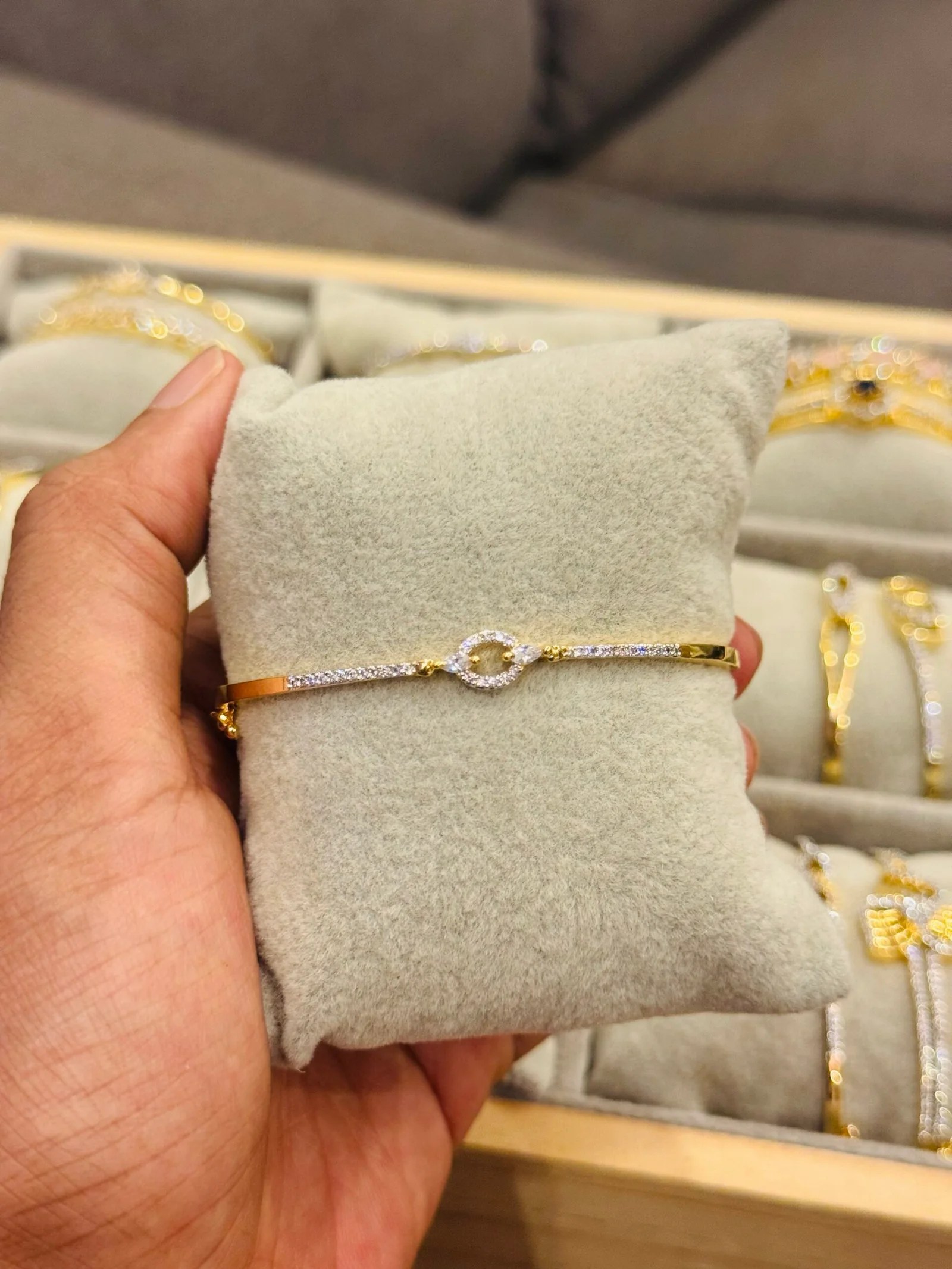 Diamond replica clip bangle