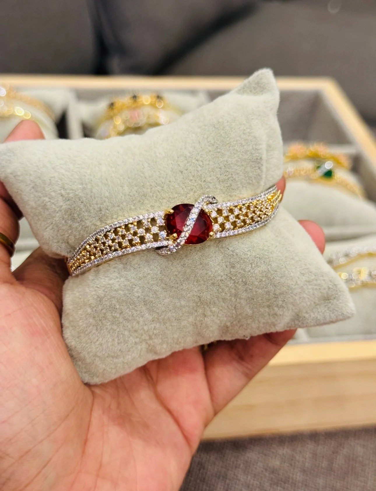Diamond replica clip bangle