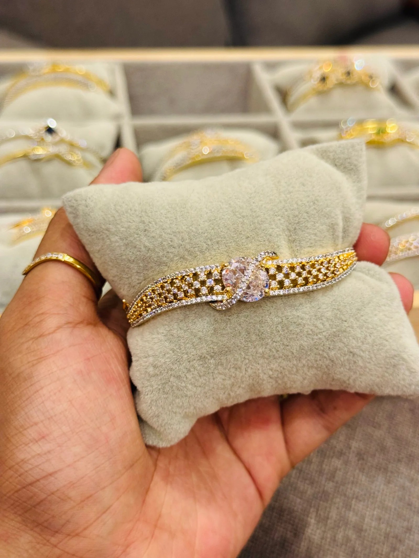 Diamond replica bangle