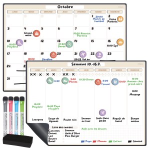 Calendrier magnétique mensuel & hebdomadaire