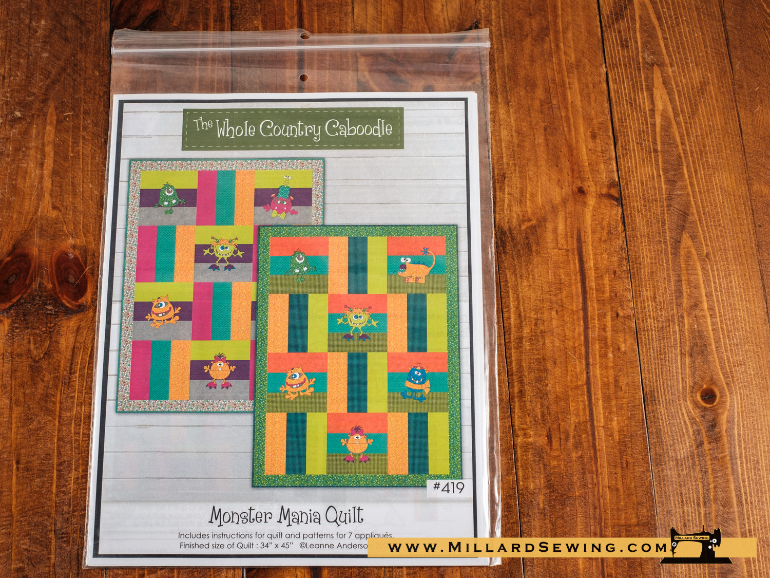 Monster Mania Quilt Pattern by The Whole Country Caboodle – Millard ...