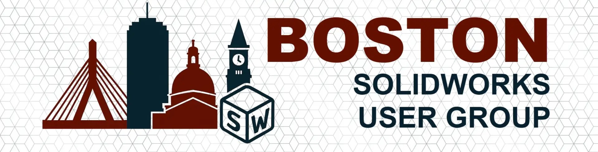 The SWUG logo with Boston skyline and the words BOSTON Solidworks User Grouop