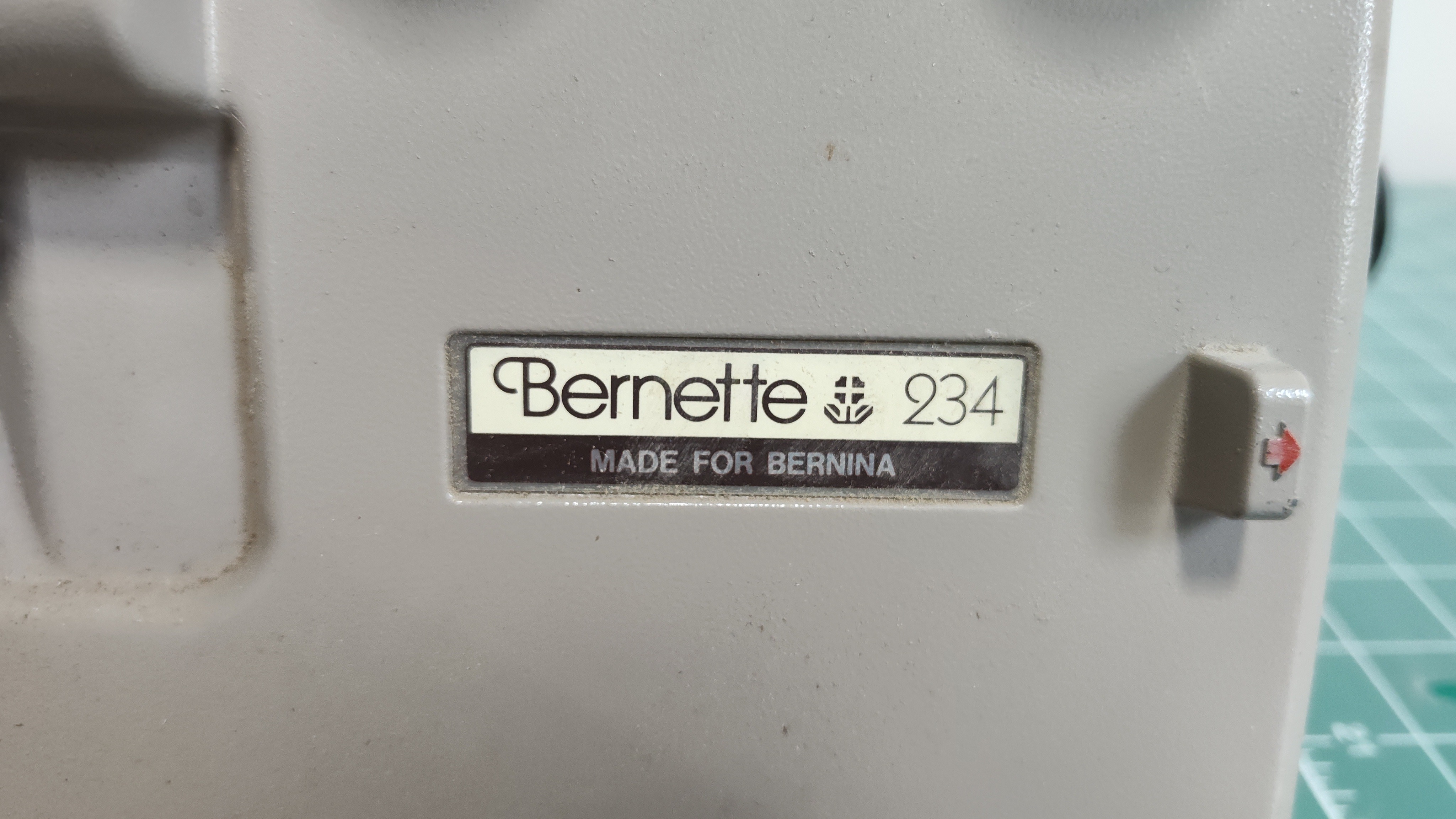 The Bernette/Bernina logo on a Sewing Machine