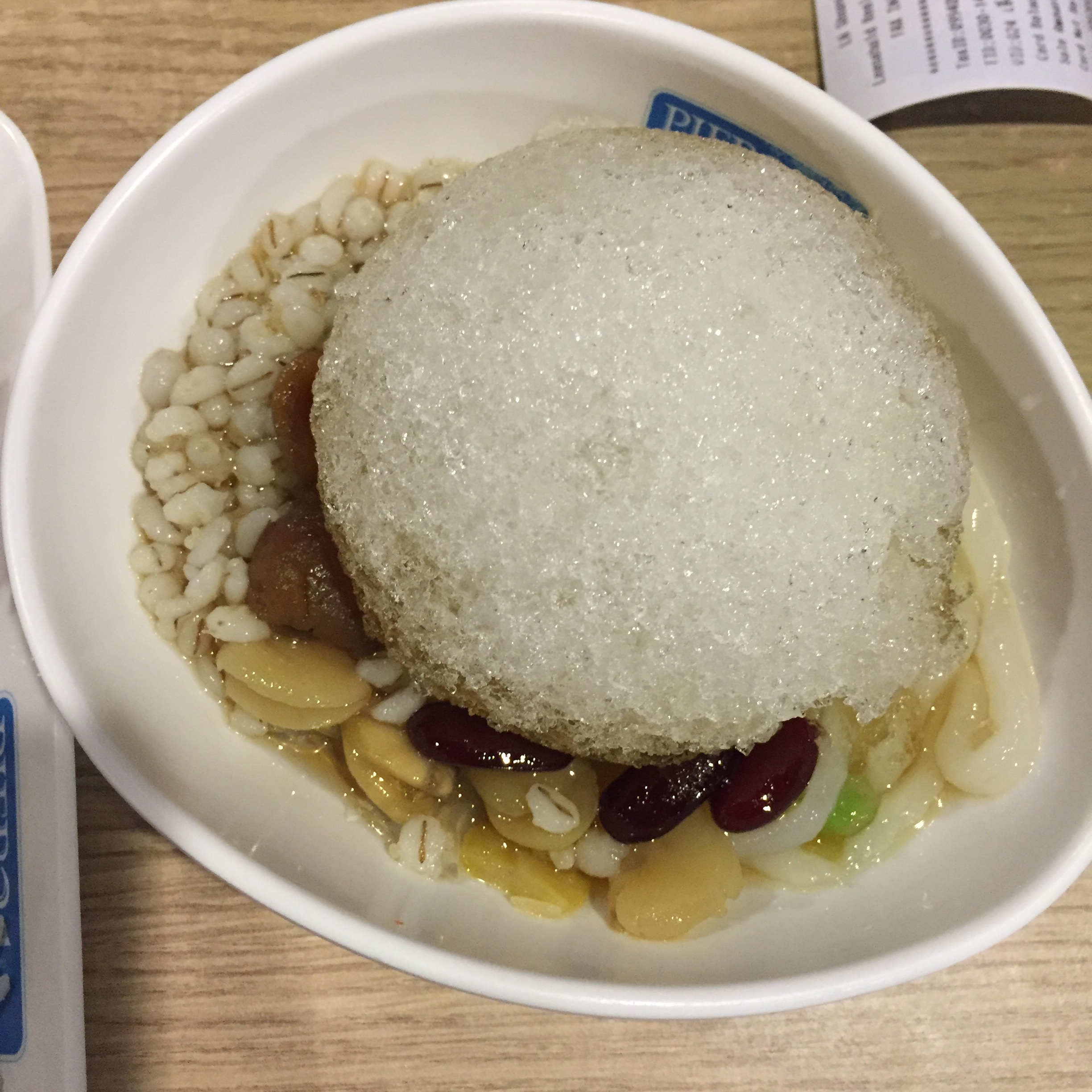 desert with beans & syrup