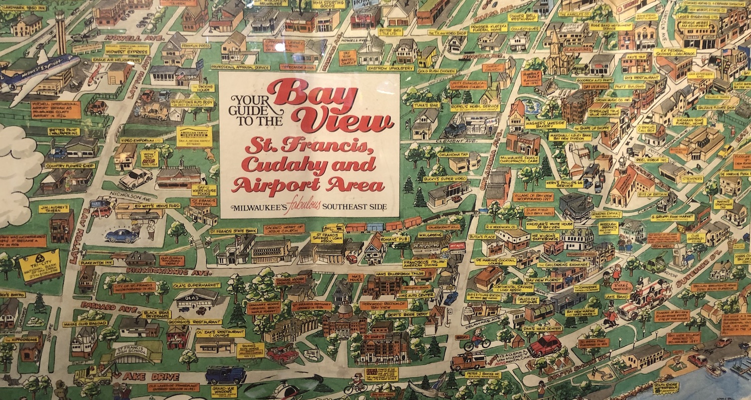 Let S Take A Close Look At This 1988 Cartoon Map Of Bay View And BVmapmain 