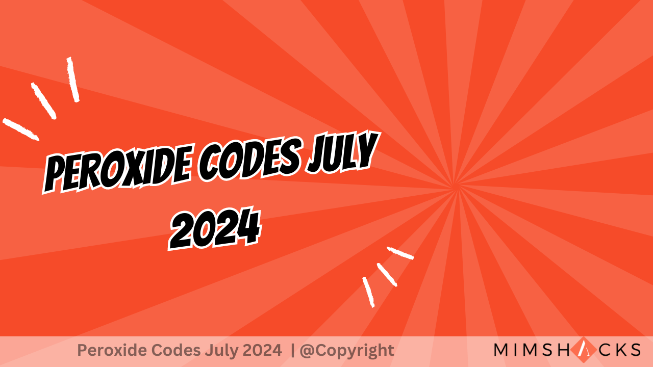 Ll Peroxide Roblox Codes July 2026 Peroxide Codes July 2024 