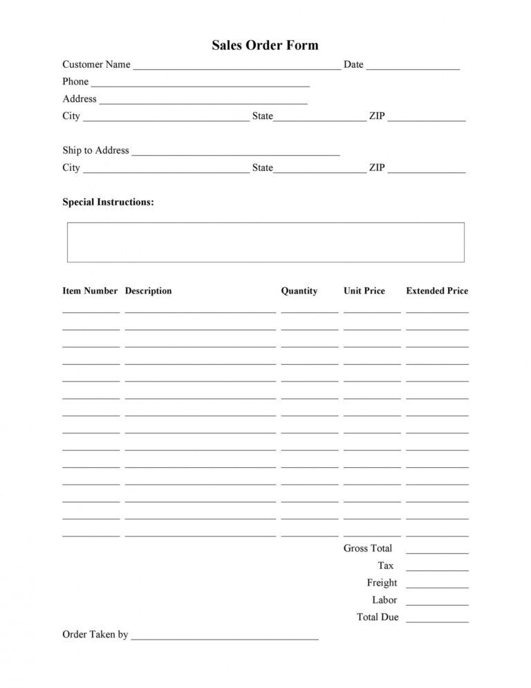 printable 40 order form templates work order change order