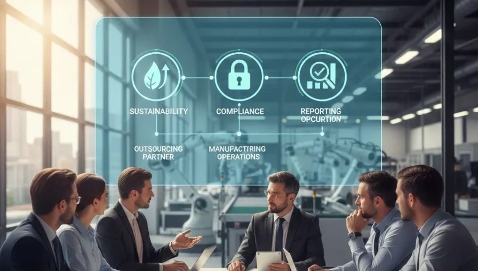 ESG outsourcing for manufacturing companies focusing on sustainability and compliance