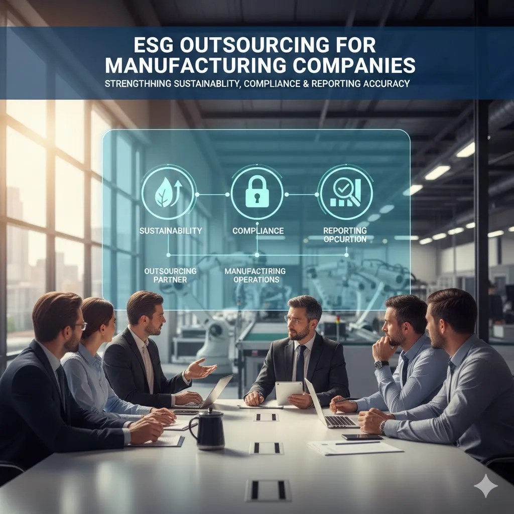 ESG outsourcing for manufacturing companies focusing on sustainability and compliance