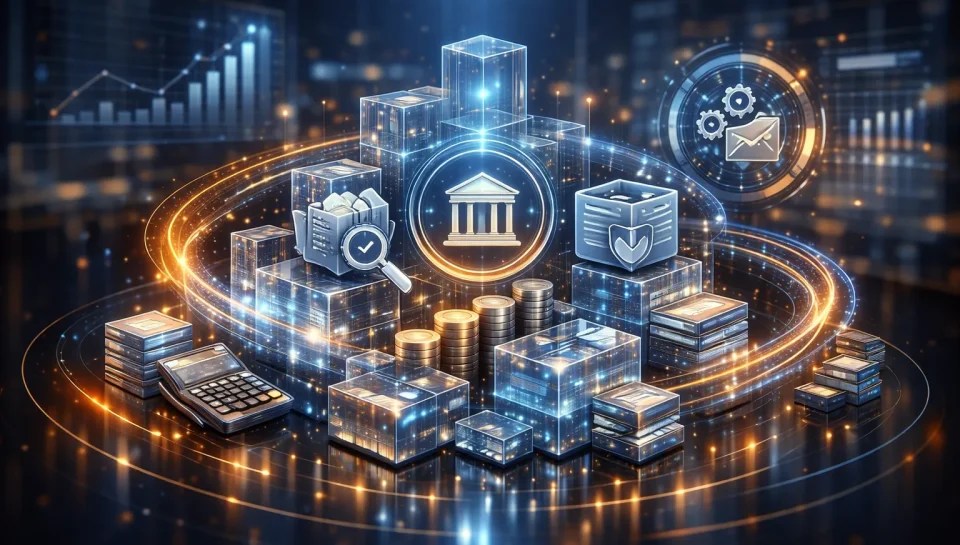 AI-powered Record-to-Report R2R finance services dashboard showing automated journal entries, financial close orchestration, reconciliation processes, and management reporting analytics.