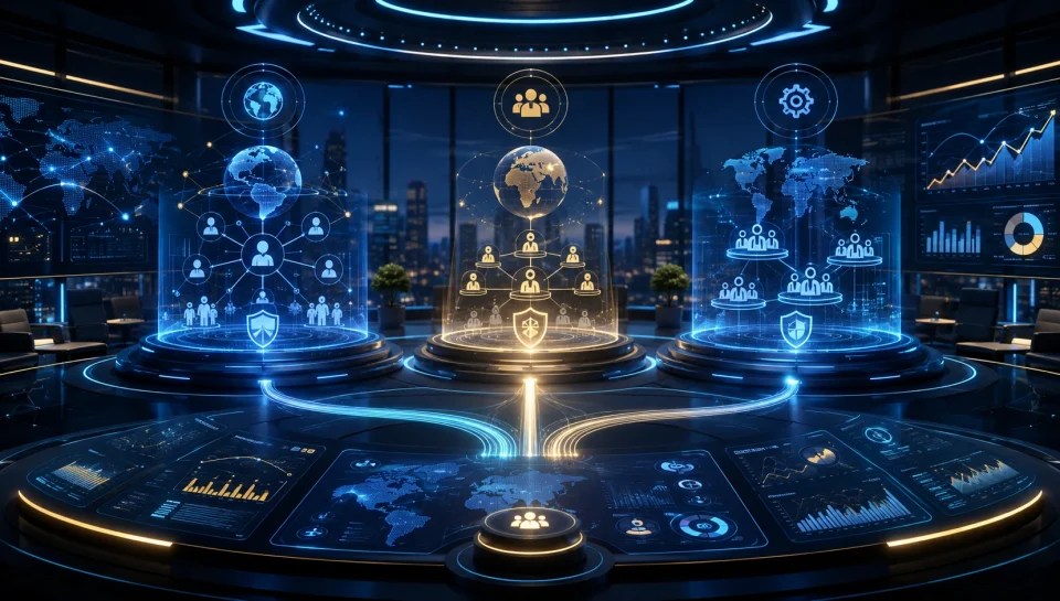 SSC, GSS, and GCC operating model comparison covering shared services, centralized operations, global capabilities, governance, and enterprise transformation.