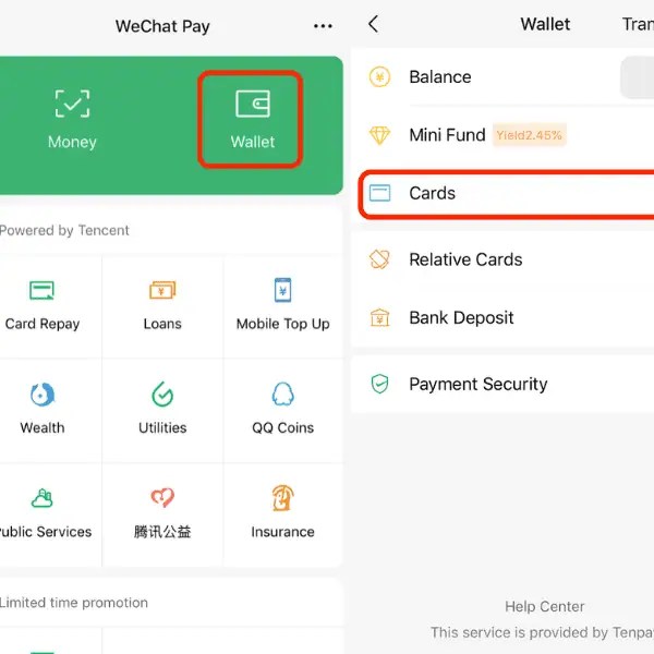 WeChat Pay Wallet And Card