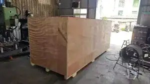 Wooden export crate for importing machinery from China to Mexico