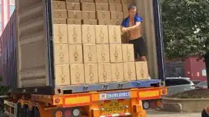 Cartons loaded into a high-cube container shipping from China to Mexico