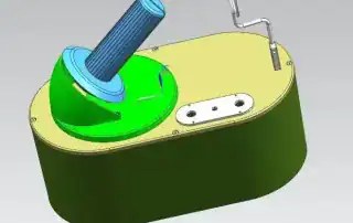 CAD assembly showing how part split drives tooling cost in product development
