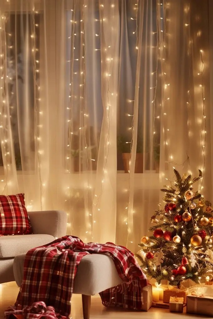 11 Holiday String Light Ideas for Cozy Settings 15 Holiday String Light Ideas Curtain Light