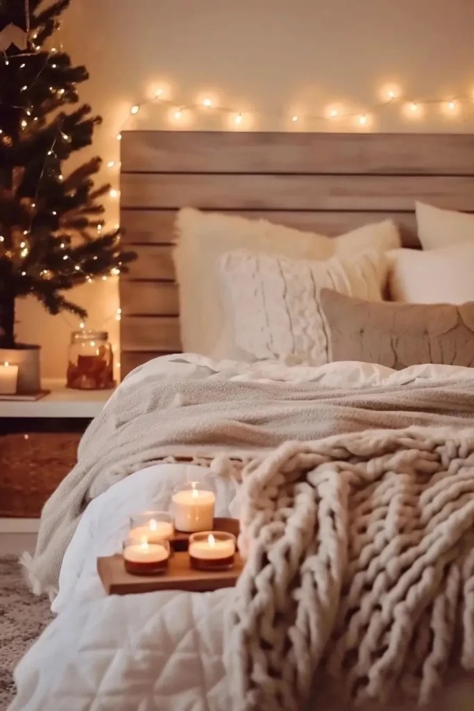 11 Holiday String Light Ideas for Cozy Settings 12 String Light Ideas Around bedframe