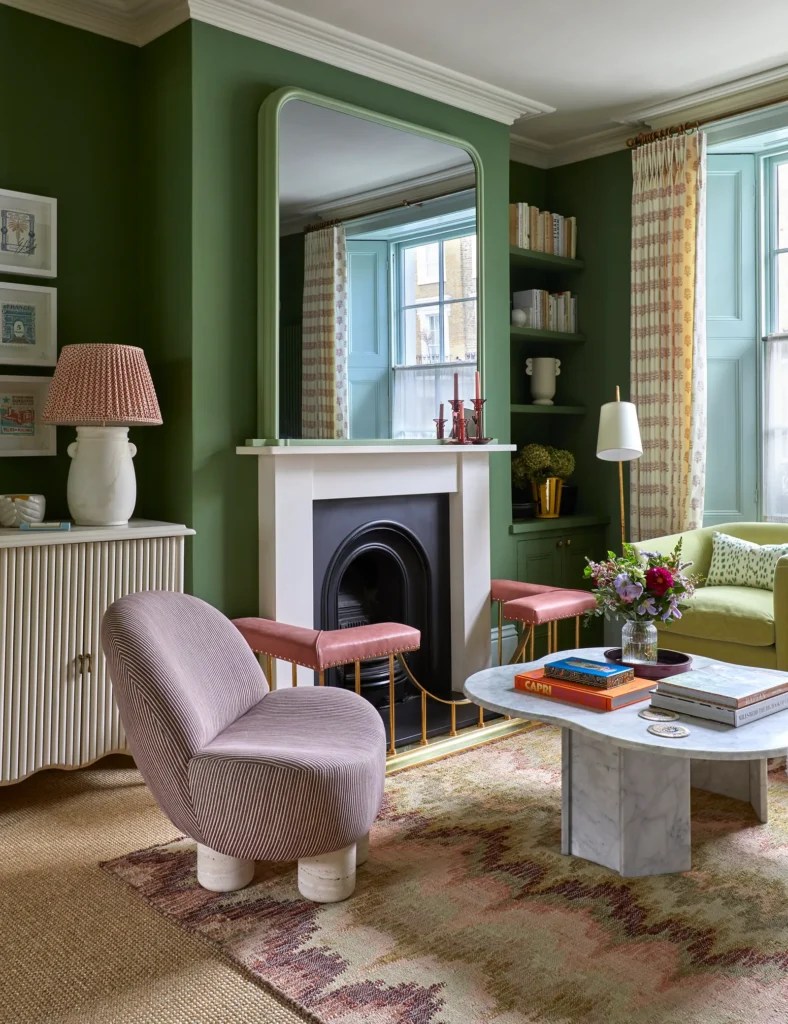 10 Gorgeous Green Paint Colors for Living Rooms (Part 1) 5 apple smiles ii green living room