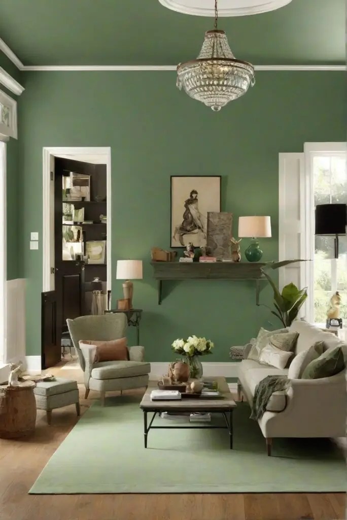 basque green sherwin williams living room