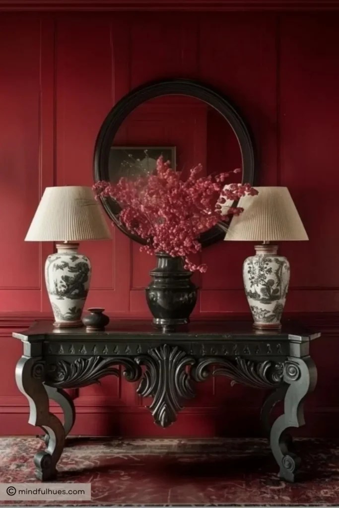 bold entryway dramatic wall color